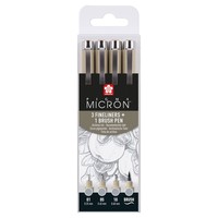 Pigma Micron fineliner set 4 maten Licht Koelgrijs