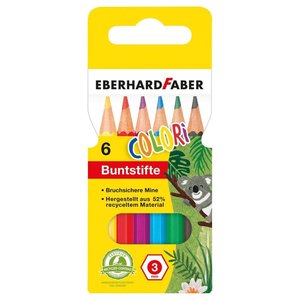 Eberhard Faber kleurpotlood Eberhard Faber 9 cm etui a 6 stuks assorti kleuren