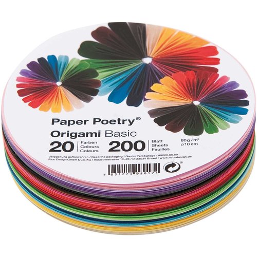 Rico Design Origami Papier Rond 10 cm 80 gram 20 kleuren 200 vel Rico Design Origami Papier Rond 10 cm 80 gram 20 kleuren 200 vel