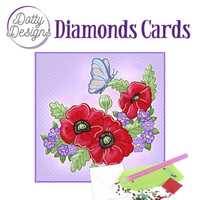 Dotty Designs Diamond Cards Red Flowers