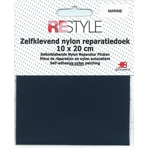 Restyle Restyle Zelfklevende Nylon Reparatiedoek 10 x 20 cm Zwart