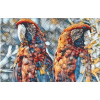Pixelhobby Patroon 5672 Twee Papegaaien Glas in Lood
