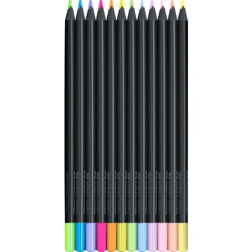 Faber Castell Kleurpotlood Faber-Castell Black Edition 12 stuks neon+pastel in karton etui