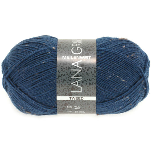 Lana Grossa Lana Grossa Meilenweit Tweed 100 gram nr 128 Donker Petrol