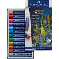 Oliepastelkrijt Faber-Castell Metallic 12 stuks assorti kleuren