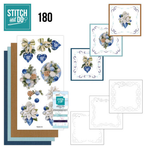 Hobbydots Stitch and Do 180 Jeanine's Art A Perfect Blue Christmas Flowers