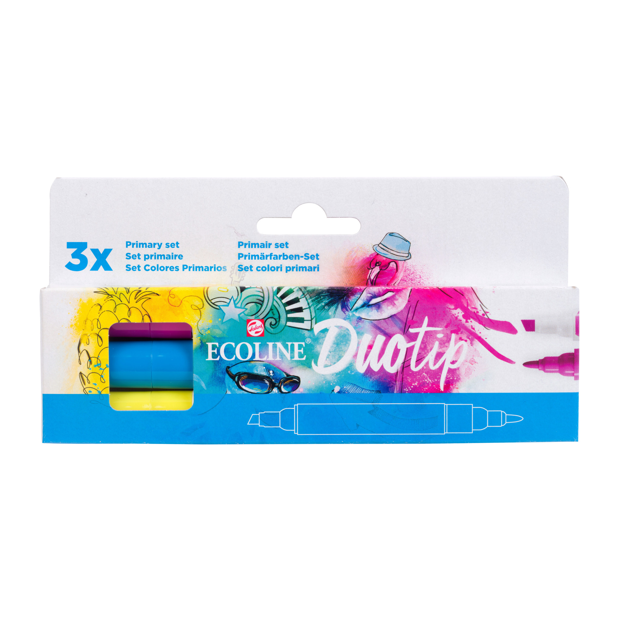 slecht humeur zeewier Viool Ecoline Duotip markers primaire set 3 kleuren Kopen - Art en Hobby