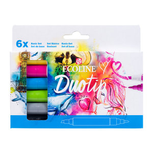 Ecoline Ecoline Duotip markers basisset 6 kleuren