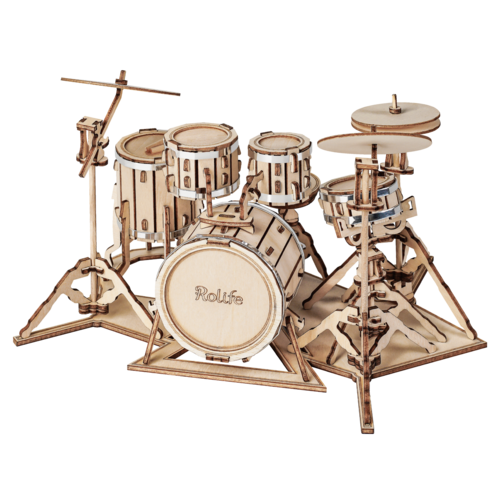 Robotime Robotime 3D Houten Puzzel Muziekinstrument Drumstel TG409