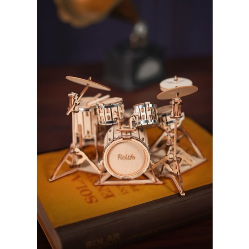 Robotime Robotime 3D Houten Puzzel Muziekinstrument Drumstel TG409