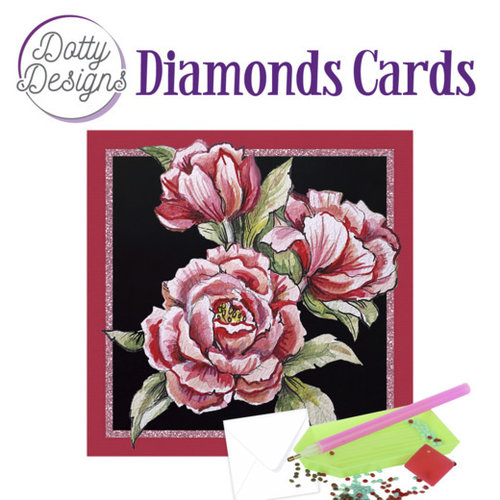 Dotty Designs   Diamond Painting Kaart Pink Roses