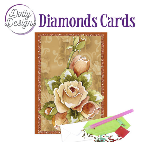 Dotty Designs   Diamond Painting Kaart Oranje Roze