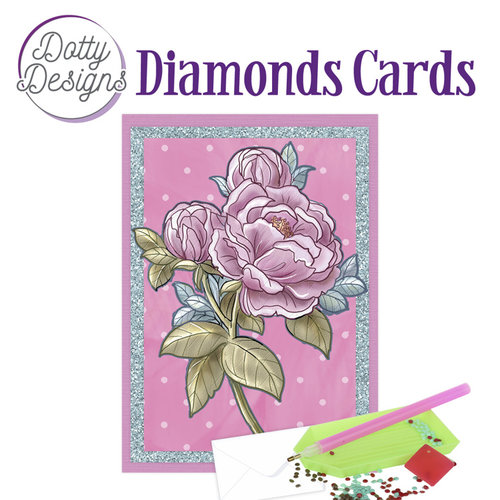 Dotty Designs   Diamond Painting Kaart Old Pink Peony