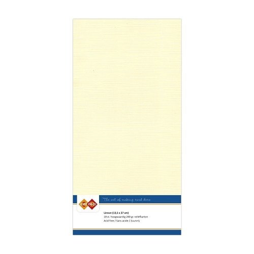 Card Deco Linnenkarton Vierkant Creme240 gram 10 vel