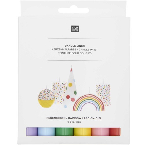 Rico Design Candleliner kaarsverfset regenboog 6 kleuren