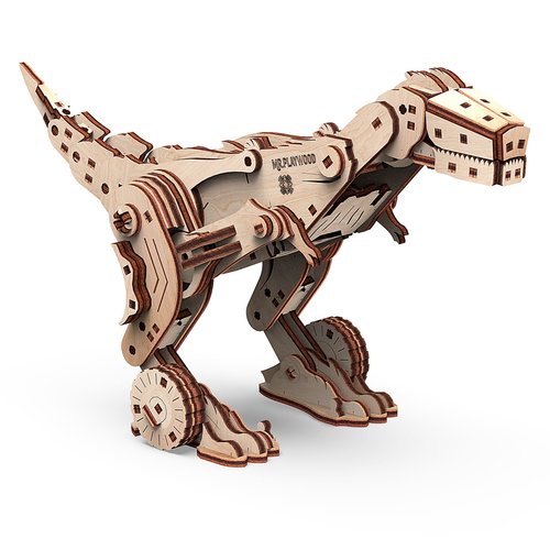 Mr Playwood 3D Houten Puzzel Transformer Dinocar