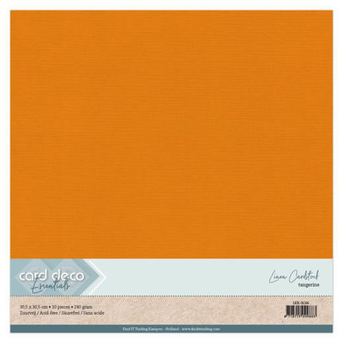 Card Deco Linnenkarton Cardstock Tangerine 30.5 x 30.5 cm