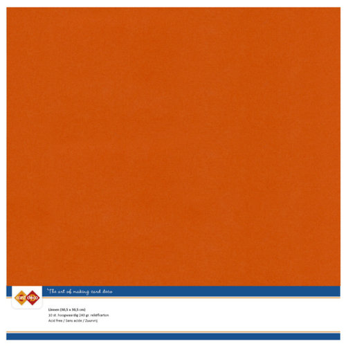 Card Deco Linnenkarton Cardstock Autumn Orange 30.5 x 30.5 cm