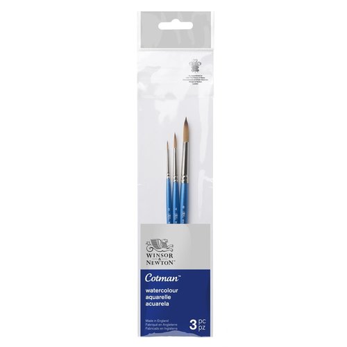 Cotman Cotman Aquarelpenselen set 3 stuks rond 0, 4 en 8