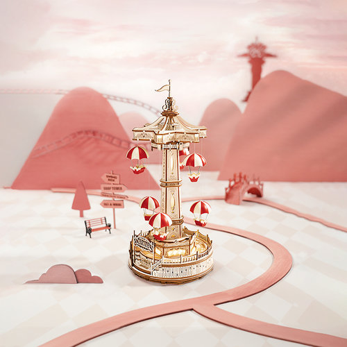 Rokr Rokr 3D Houten Puzzel Muziekdoos Parachute EA01 Rokr Rokr 3D Houten Puzzel Muziekdoos Parachute EA01