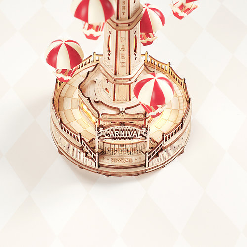 Rokr Rokr 3D Houten Puzzel Muziekdoos Parachute EA01 Rokr Rokr 3D Houten Puzzel Muziekdoos Parachute EA01