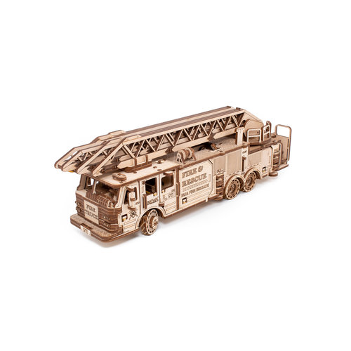 Eco Wood Art Mechanische Puzzel Brandweerauto