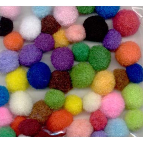 Pompon Set Mix 48 stuks 15-20 mm