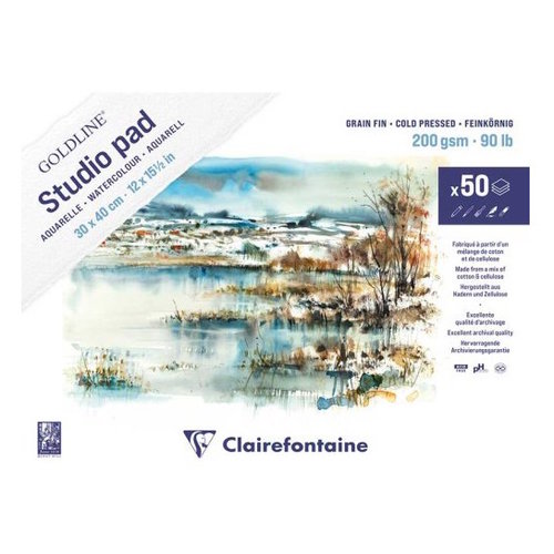 Clairefontaine Clairefontaine Goldline Studio Pad Aquarel 200 gram cold pressed