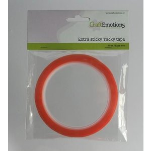 CraftEmotions Extra sticky tape 10 Meter Rood 6 mm