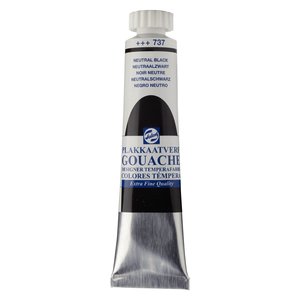 Talens  Talens Gouache Extra Fine Quality Tube 20 ml Neutraalzwart 737