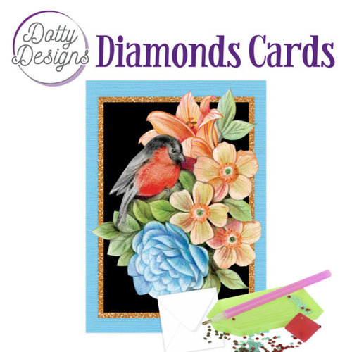 Dotty Designs   Diamond Painting Kaart  Red Bird