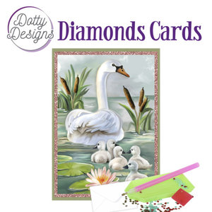 Dotty Designs   Diamond Painting Kaart Zwanen