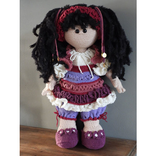 Funny's Haken XXL Funny Doll pruikenset zwart