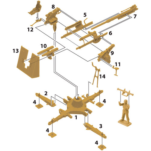 Italeri Italeri 8.8 CM FLAK 37 AA GUN with crew Snelle Montage