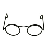 Bril voor knuffels maken zwart 5 cm nikkel 5 stuks