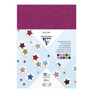 Clairefontaine Clairefontaine Gliiter karton 10 vel 200 gram A4 Mix