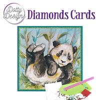 Diamond Painting Kaart Lazy Panda Bear