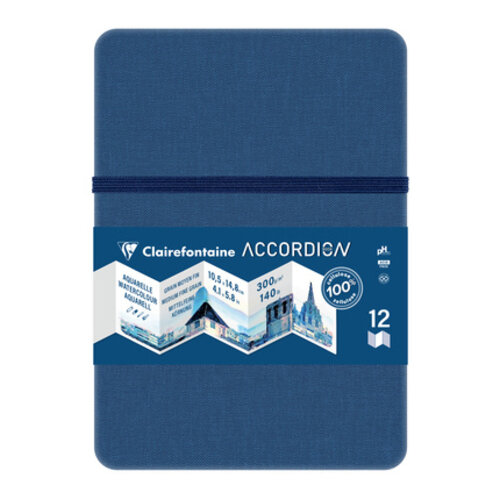 Clairefontaine Clairefontaine Leporello Aquarel Accordion  Boekje A6 Leporello  300 grams