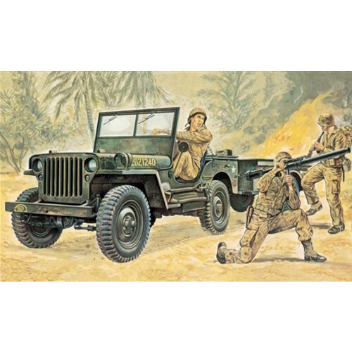 Italeri Italeri Willys MB Jeep with Trailer Schaal 1 op 35