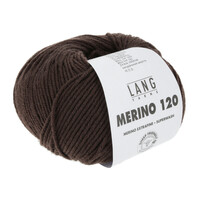 Lang Yarns Merino 120 50 gram nr 468 Donker Bruin