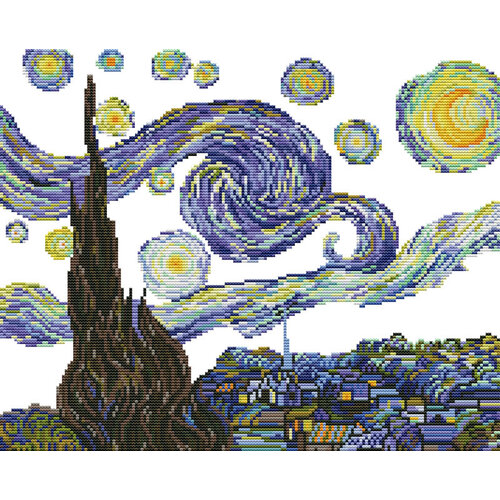 Needleart Voorbedrukt borduurpakket Starry Night nc650-040 Needleart Voorbedrukt borduurpakket Starry Night nc650-040