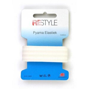 Restyle Pyjama elastiek wit 25 mm x 1 meter