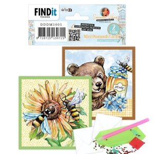 Dotty Designs   Mini Diamond Cards Set Bee Honey