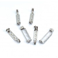 Brochespelden zilverkleur 25 mm 6 stuks