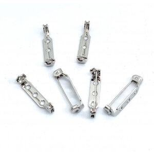 Hobby & Crafting Fun Brochespelden zilverkleur 25 mm 6 stuks