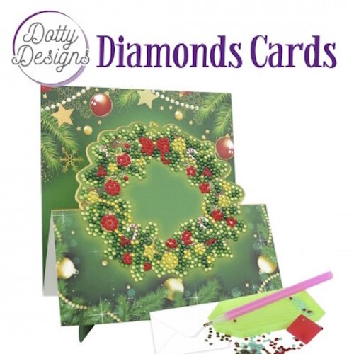 Dotty Designs   Diamond Painting Kaart Kerstkrans