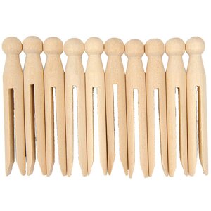 Rico Design Houten Wasknijpers met ronde kop 10 stuks 9.5 cm Rico Design Houten Wasknijpers met ronde kop 10 stuks 9.5 cm