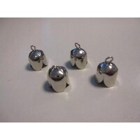 Brass Bell Cap-eindkap met oog 13 milimeter platinum 4 Stuks