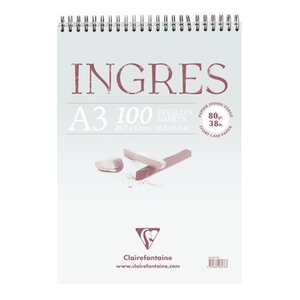 Clairefontaine Ingres Studie blok spiraal 100 blad 80 grams A3