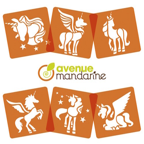 Avenue Mandarine Sjabloon Unicorn Set van 6 stuks